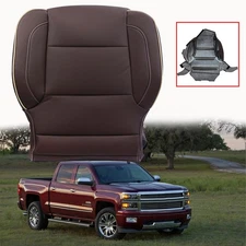 For 2014-2019 Chevy Silverado High Country Driver Bottom Leather Cover Brown
