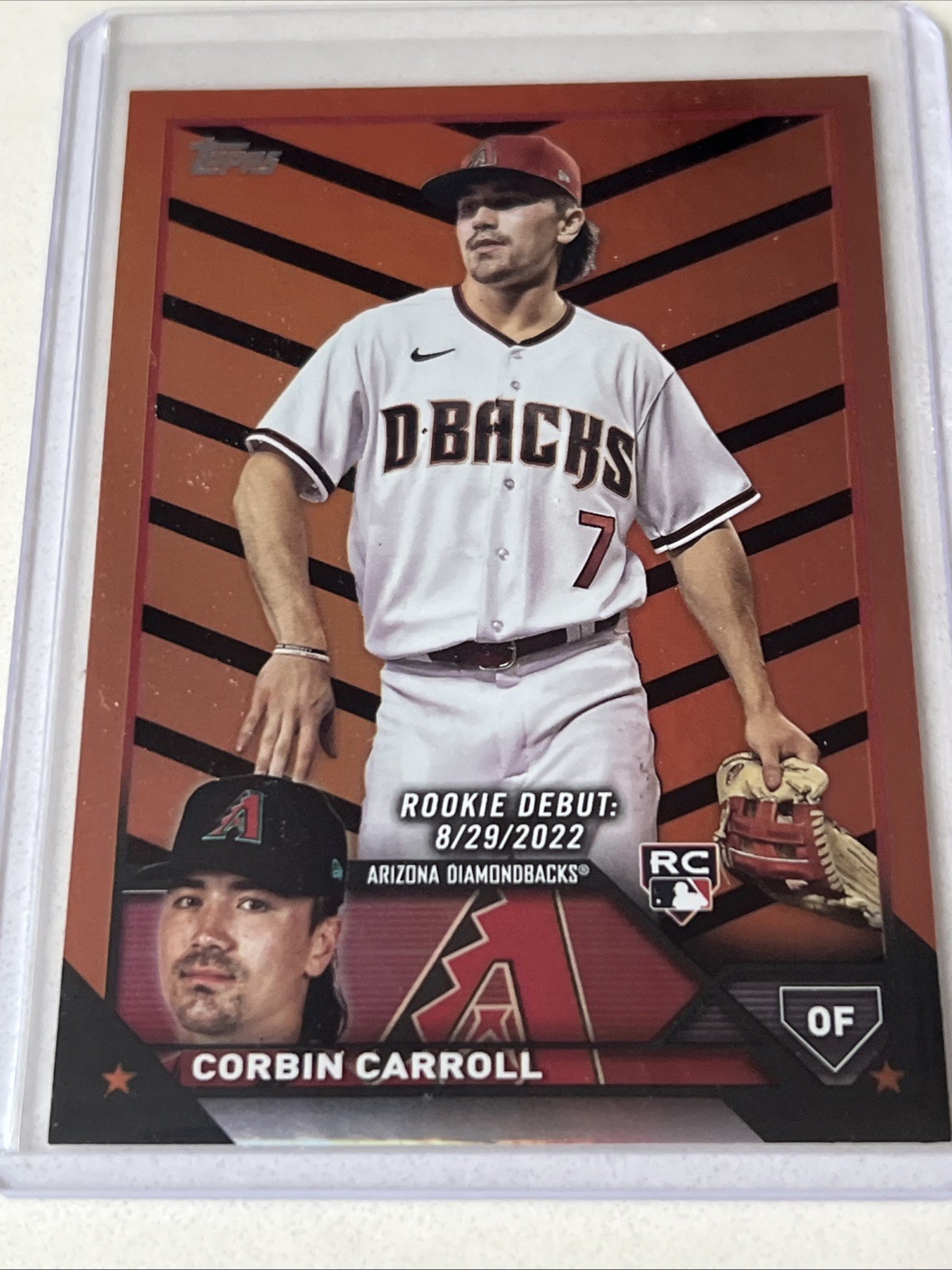 2023 Topps Update Corbin Carroll Orange and Black Foil RC #US244 Diamondbacks