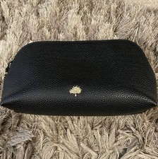 GENUINE MULBERRY SMALL CLASSIC GRAIN BLACK LEATHER COSMETIC POUCH