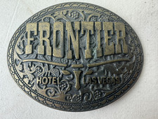 Frontier Hotel - Las Vegas - Brass Belt Buckle - Vintage - Western Casino