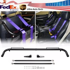 49 Universal Iron Racing Safety Seats Belt Chassis Roll Harness Bar Rod Black