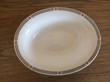 COLPORT Copley  Bone China Serving Dish Black and Red  Geometric Rim