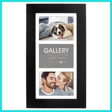 5x7 3-Opening Matted Collage Picture Frame - Displays Three 5x7 Pictures - Black