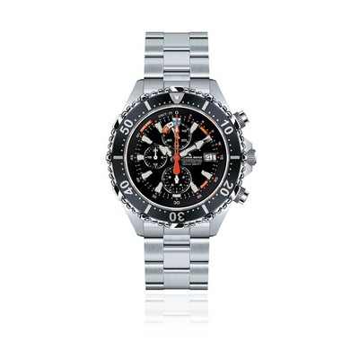 CHRIS BENZ DEPTHMETER CHRONOGRAPH 300M schwarz mit Metallband