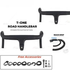 Road Bike Drop Bar Full Carbon Fiber Internal Cable Integrated Bicycle Handlebar