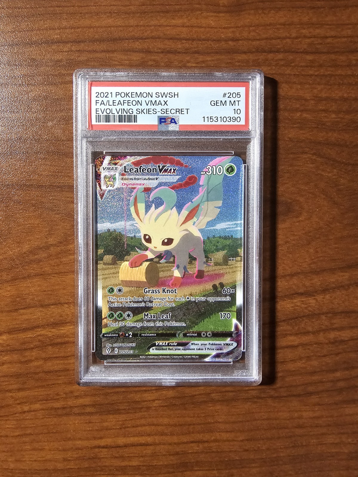 PSA 10 Leafeon VMAX 205/203 Evolving Skies Alt Art 2021 Pokemon
