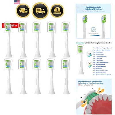 Replacement Toothbrush Heads10-pc Compatible with Philips Sonicare 4100 5100 ...