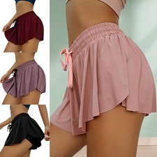 New Women Sport Skorts Yoga Workout High Waisted Shorts Mini Skirt Plus Size S-5