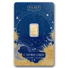 PAMP  0,5 Gramm Gold  999.9 Sternzeichen Steinbock  im Blister