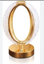Modern Gold Crystal Table Lamp Metallic Finish for Bedroom Living Room Study