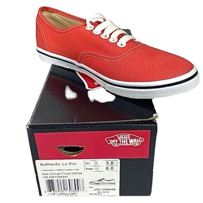 Vans Authentic Women s Hot Coral/True White Shoe Size 5 New
