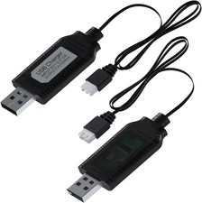 MMOBIEL USB Charger Cable 2X XH-3P for 7.4V LiPo Li-ion RC Drone Battery