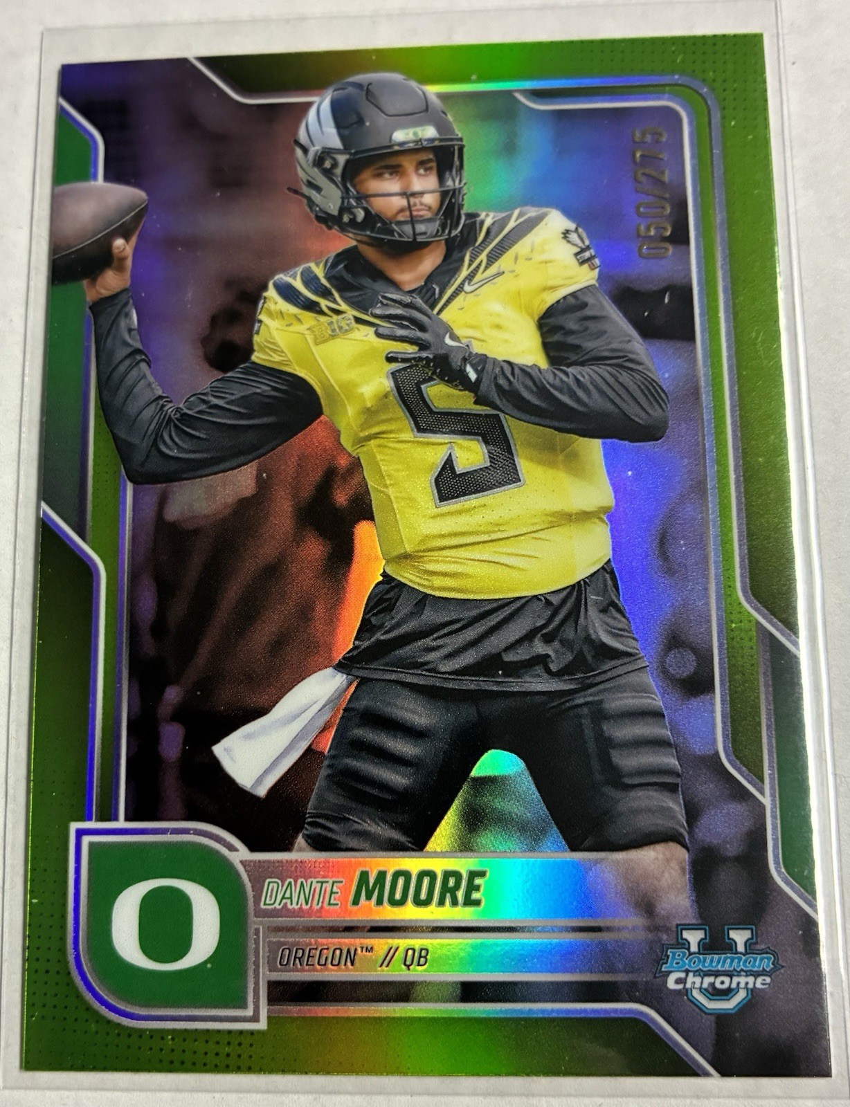 2025 Bowman Chrome University Dante Moore LIME GREEN /275 Oregon #137