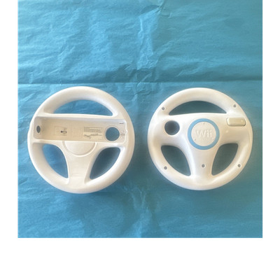Nintendo Wii Wheel Controller Attachment Pair White Blue Clips On RVL-024