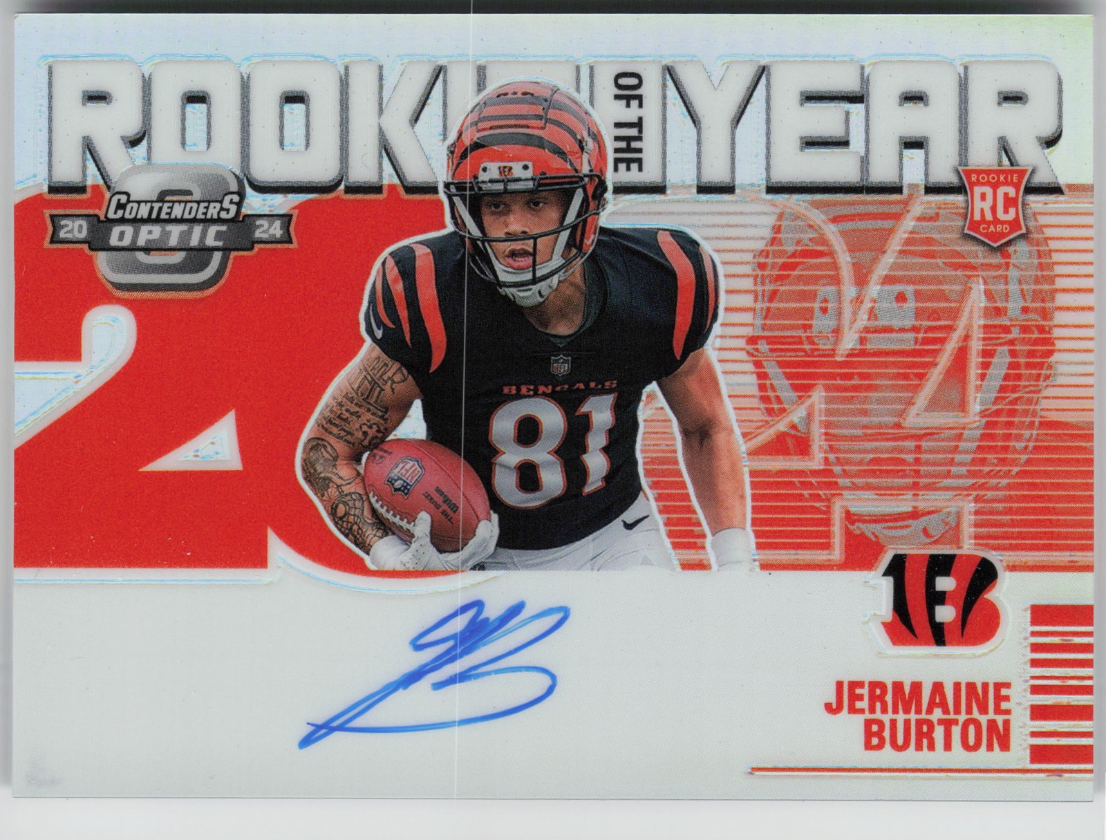 Jermaine Burton Panini Contenders Optic Rookie of the Year Contenders Autographs #ROYJBN Base