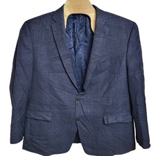 Lauren Ralph Lauren Men's 54 R Blue Plaid Two Button Blazer Sport Coat READ