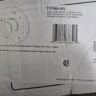 #ad Delta T17059 SS Trinsic Monitor 17 Series Dual Function Pressure $39.99
