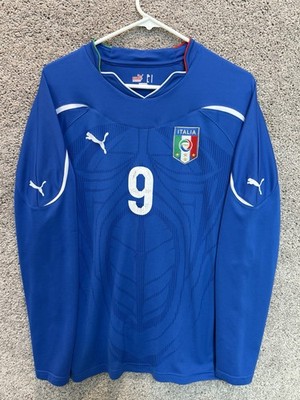 Puma Italy Soccer Footballl Blue Home Jersey Luca Toni #9 Size