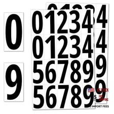 200-Piece Black Vinyl Number Stickers - Waterproof - 3x1.5 Inches