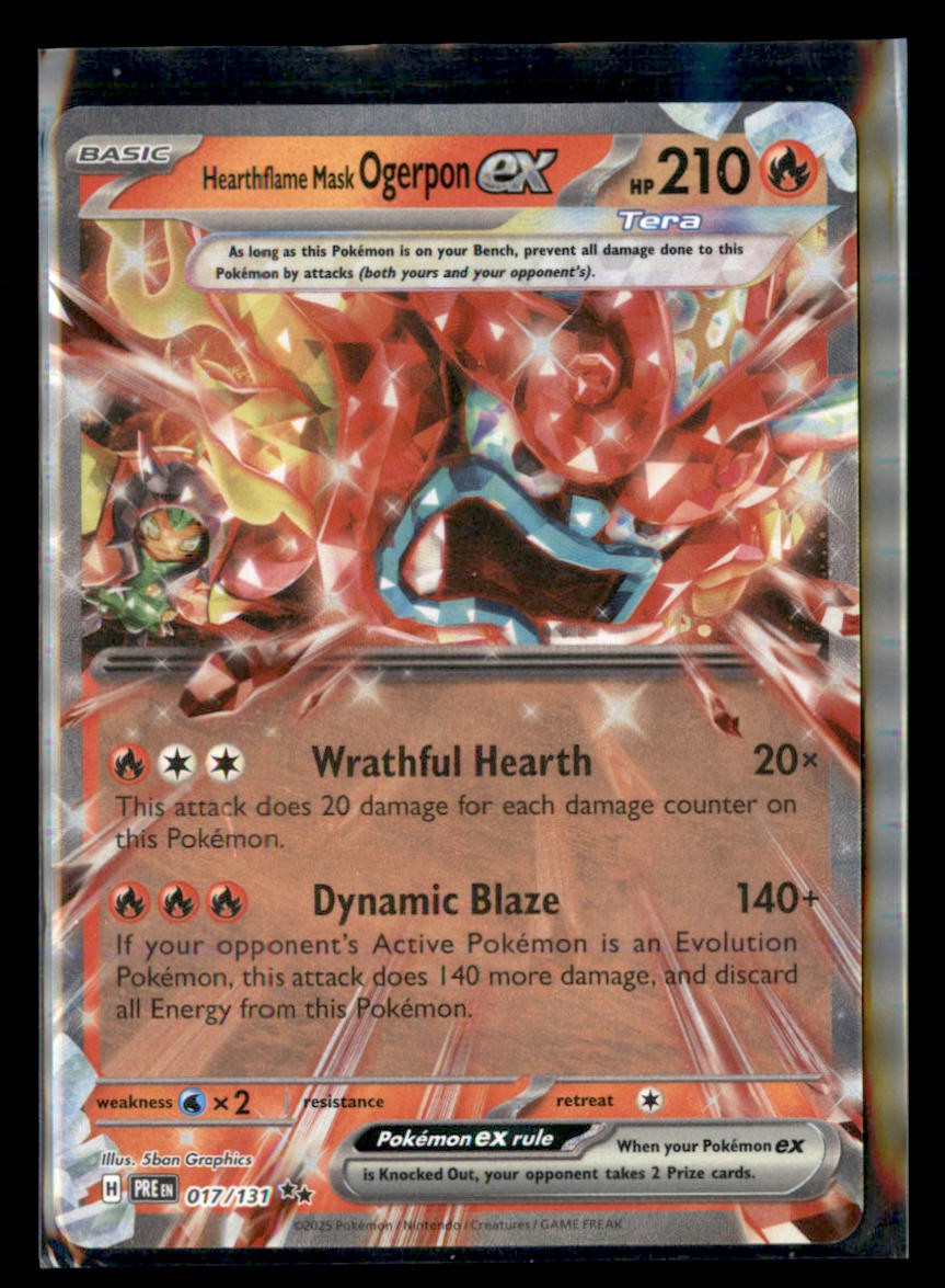 Hearthflame Mask Ogerpon ex - Double Rare SV: Prismatic Evolutions 017/131 LP