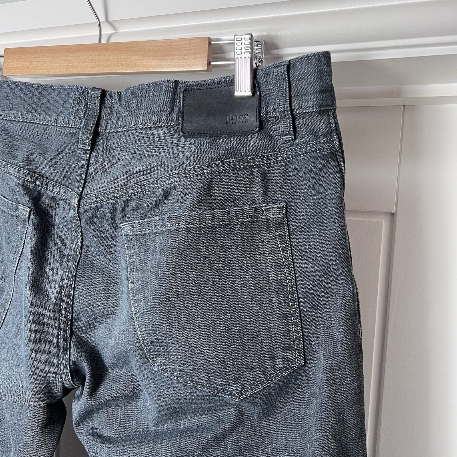 Hugo Boss Jeans Men's W34 L32 Black Grey Maine Regular Fit Straight Cotton Blend thumbnail 7