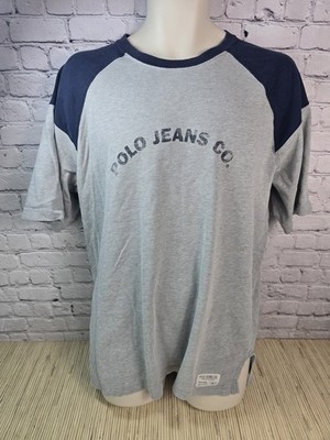 Y2K Ralph Lauren RL Polo Jeans Co L Shirt Logo Label Athletic Woven Cotton Flag