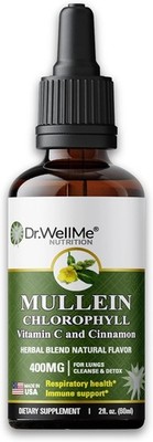 Dr.WellMe Mullein Chlorophyll 2 fl oz Liquid Drops   Natural Detox & Immune S...