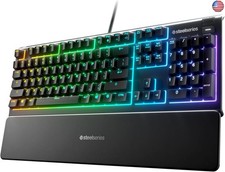 SteelSeries Apex 3 RGB Gaming Keyboard  10-Zone RGB Illumination  IP32 Water