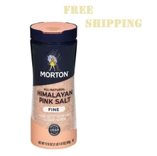 Morton All-Natural fine Himalayan Pink Salt - For Baking, blending  17.6 oz...