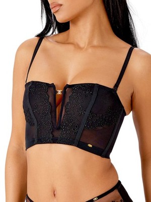 Gossard Rebel Korsett Top Bralette ungepolstert Korsettiert Top Spitze Reizwäsche