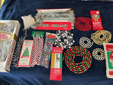 You Choose Vintage Christmas Tree Garland Tinsel Beaded Plastic / Wood etc