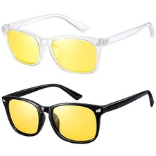 Night Vision Driving Glasses Polarized for Women Men Black  Clear 2