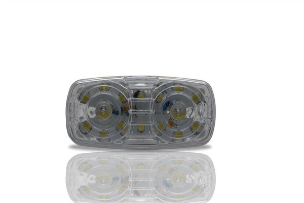 12V 24V Weiß Durchsichtige RüCkseite 16 Vorne LED Marker Licht Lkw AnhäNger-image