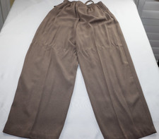 Vtg Christy Girl Pants Women's Large petite Brown Pull On Wide Leg USA Made