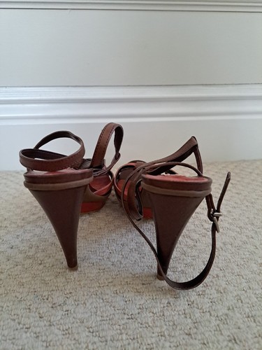 Dune Brown/Red Strapped Stiletto Heel Sandles Size 5 EU38 - Picture 4 of 12