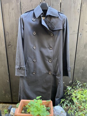 Burberry London Double-breast Trench Coat Nova Check Cotton Black