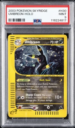 2003 POKEMON SKYRIDGE #H30 UMBREON-HOLO PSA 9