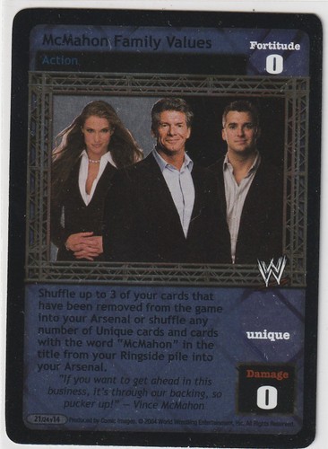 McMahon Family Values Played WWERD: Actions