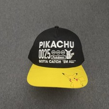 Pok mon Hat OSFA Black Pikachu 0025 SnapBack Gotta Catch Em All
