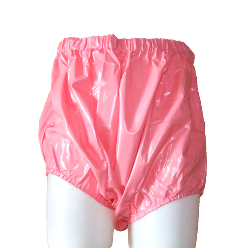PVC U wie Höschen Slip Plastikschlüpfer Windelüberzug ABDL Sissy rosa Hose