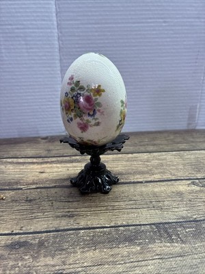 Hand Painted Porcelain Easter Egg and beautiful Stand.