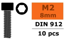 GForce - hex head screws 2x8mm 10pcs STEEL