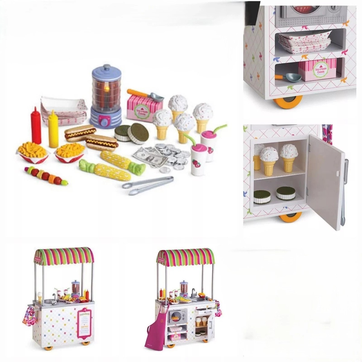 American Girl CAMPUS SNACK CART ice cream PLAYSET for Doll RETIRED