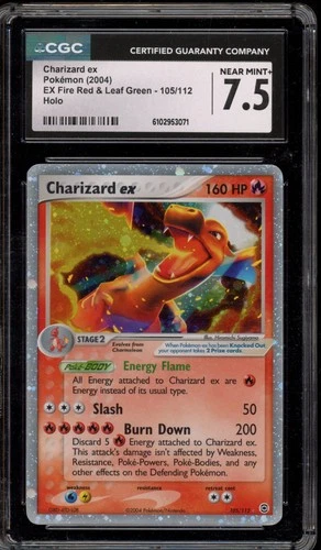 Pokemon Charizard ex EX Fire Red & Leaf Green Holo Ultra Rare #105 CGC 7.5