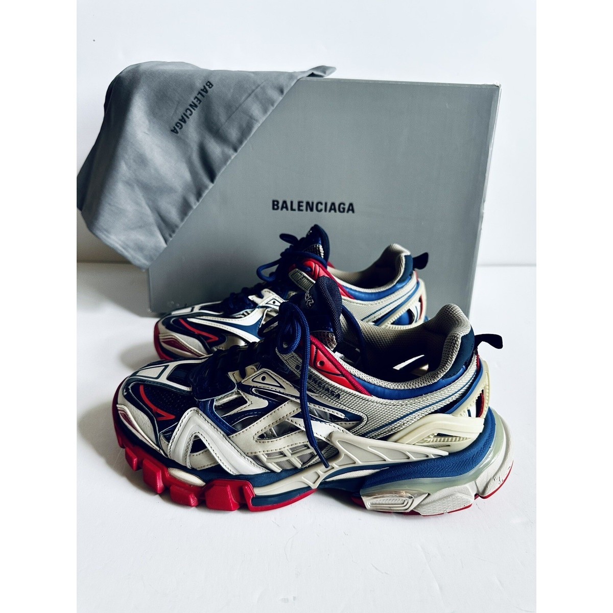 balenciaga track2 マルチカラー　41 Balenciaga Multi Leather And Mesh Track.2 Open Sneakers Unisex