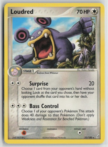 Loudred 23/100 Rare Crystal Guardians Pokemon Moderately Played