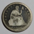 1856 Seated Liberty Quarter 25c Coin - Philadelphia - 90% Silver