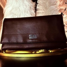 Liz Claiborne Brown Wallet Clutch Organizer Snap Closure VTG