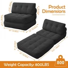 Single Sofa Bed, Convertible Sleeper Folding Chair Bed Couches w/ Dual-Cushion