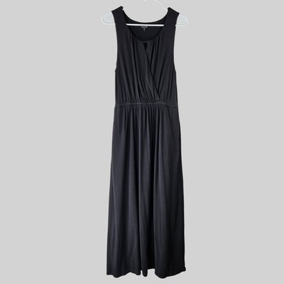 jersey long sleeve dress Side Tie Long Sleeve Jersey Dress for Tall Women L / Black main image 0